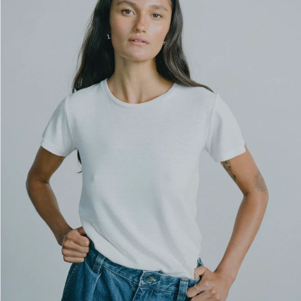 Ozma of California Classic Tee in natural (silk noil jersey)